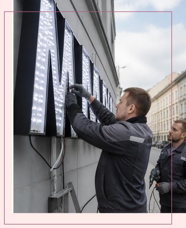 Изготовление и монтаж светодиодных LED вывесок в Ельце